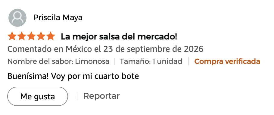 Reseña de cinco estrellas de La Viral en Amazon, compra verificada