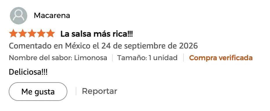 Reseña de cinco estrellas de La Viral en Amazon, compra verificada