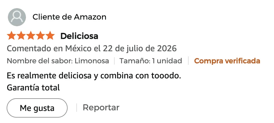 Reseña de cinco estrellas de La Viral en Amazon, compra verificada
