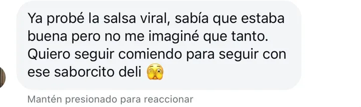 Mensaje de una clienta sobre La Viral