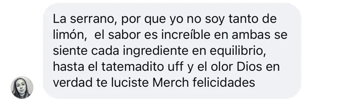 Mensaje de una clienta sobre La Viral